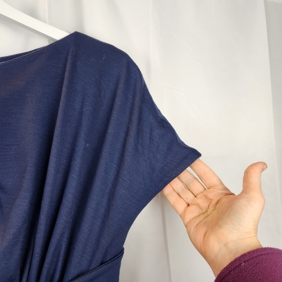 GIAMBATTISTA Valli navy wool jersey dress size M in EUC - Picture 3 of 10